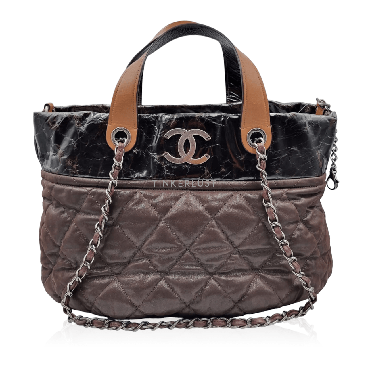 Chanel In The Mix Brown Leather Satchel