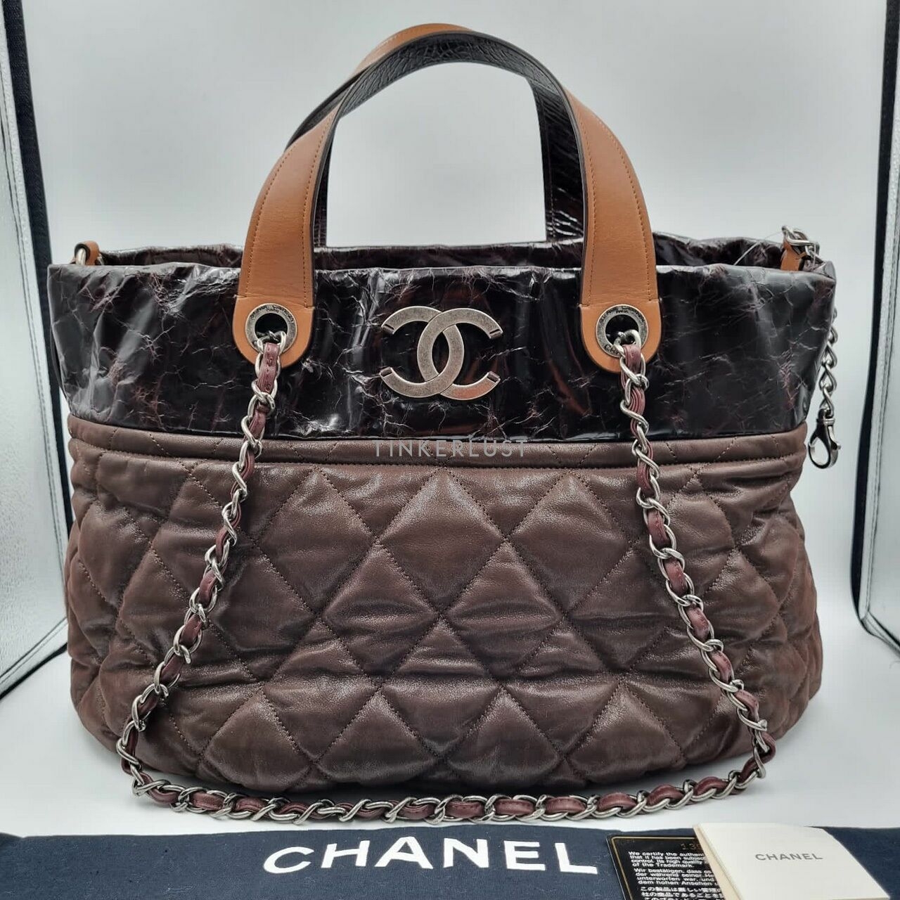 Chanel In The Mix Brown Leather Satchel