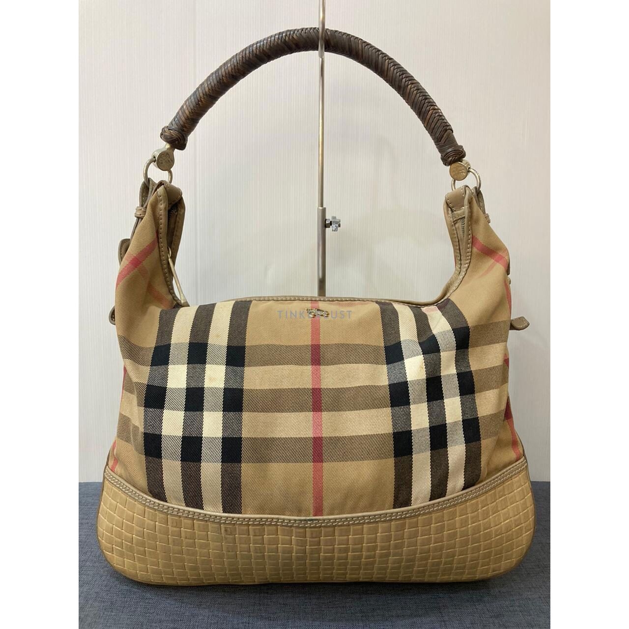 Burberry Nova Check Canvas Hobo Multicolor & Beige Shoulder Bag