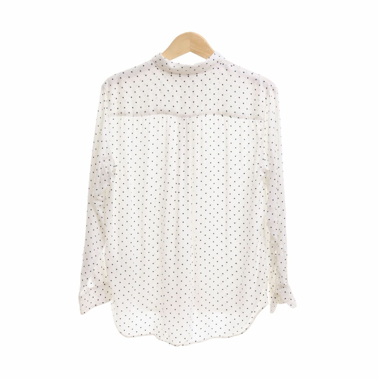 UNIQLO White Polkadots Long Sleeve Shirt