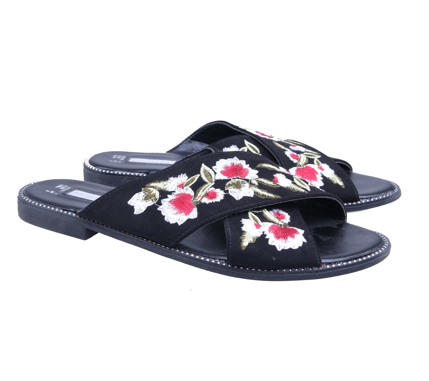 Primark Black Floral Sandals