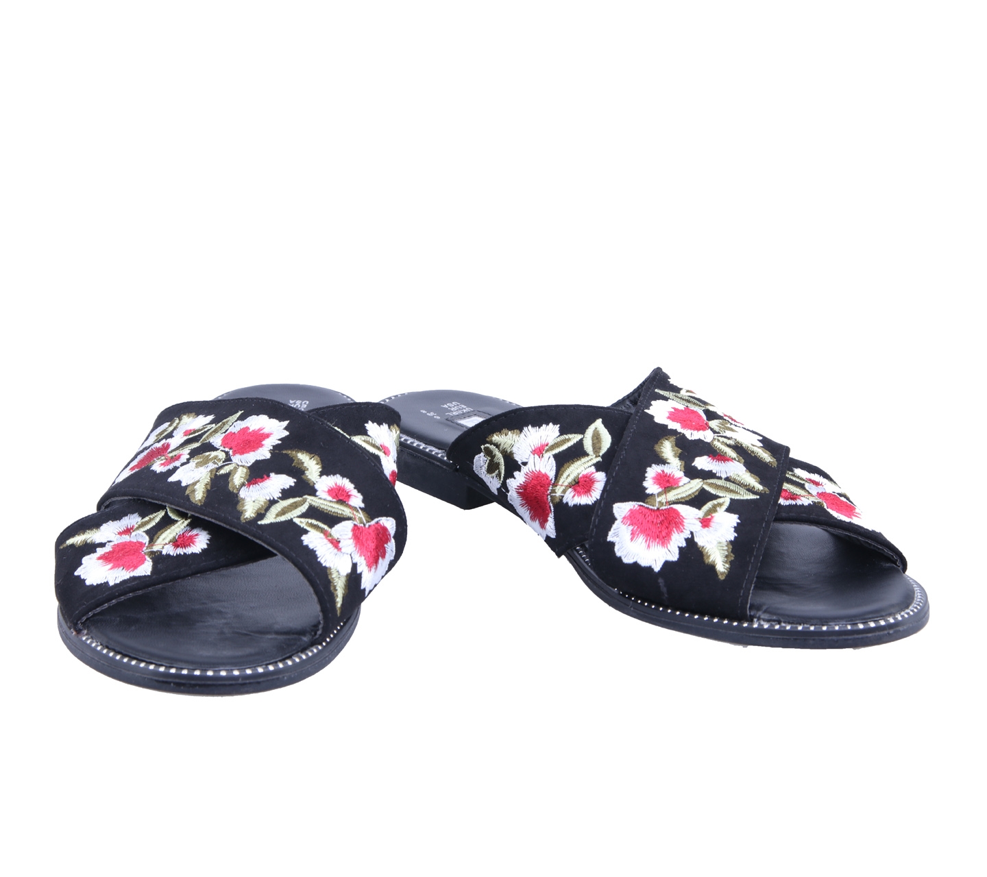 Primark Black Floral Sandals