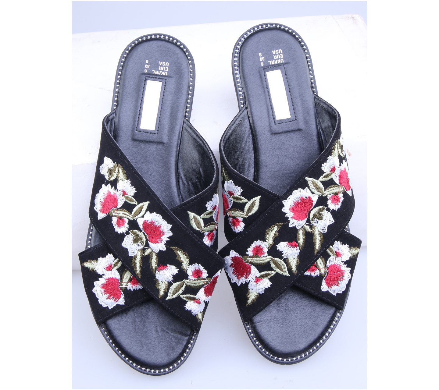 Primark Black Floral Sandals