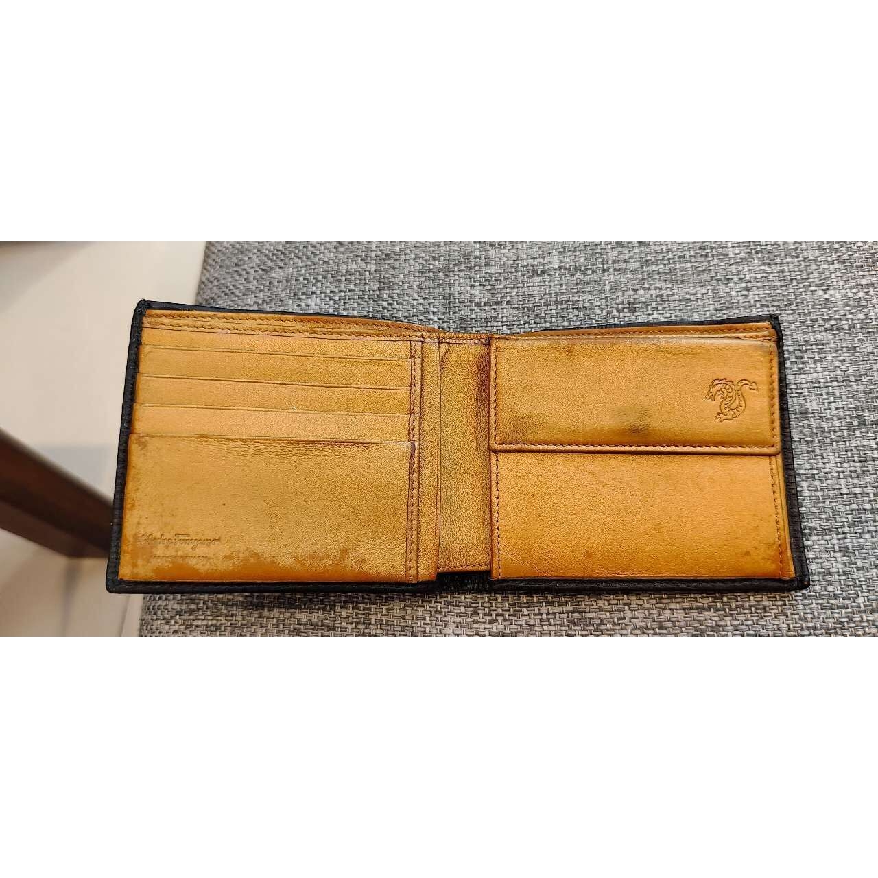 Salvatore Ferragamo Gold & Black Wallet