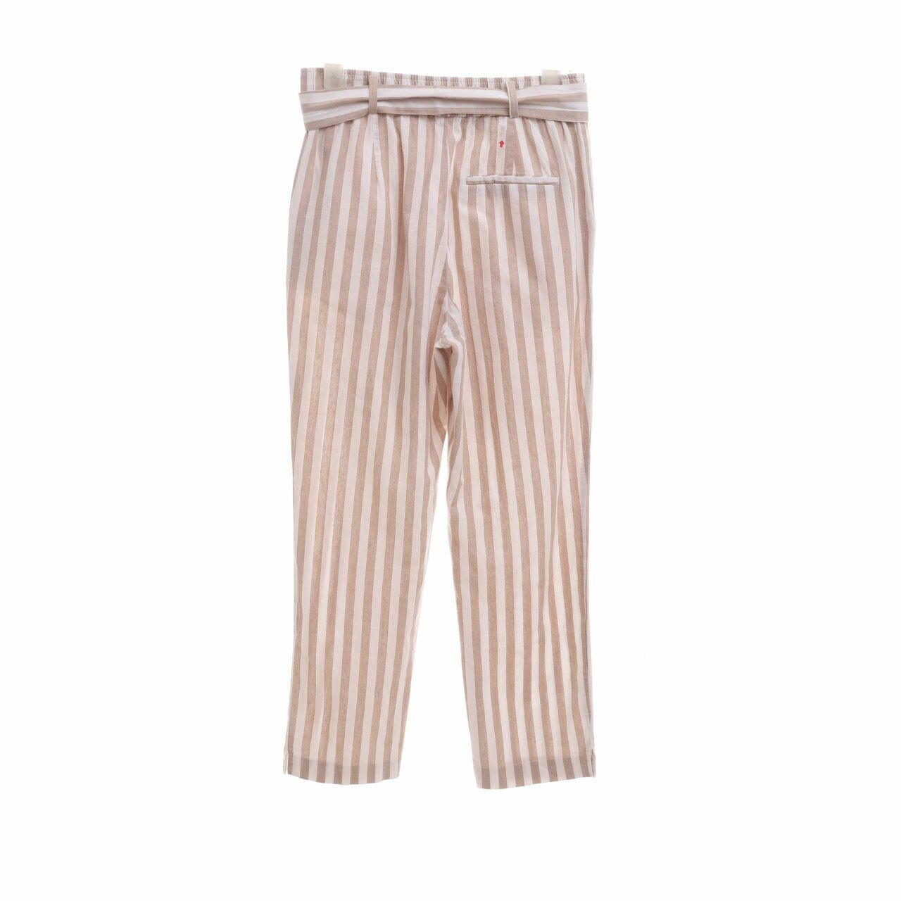 Zara Brown & White Striped Long Pants