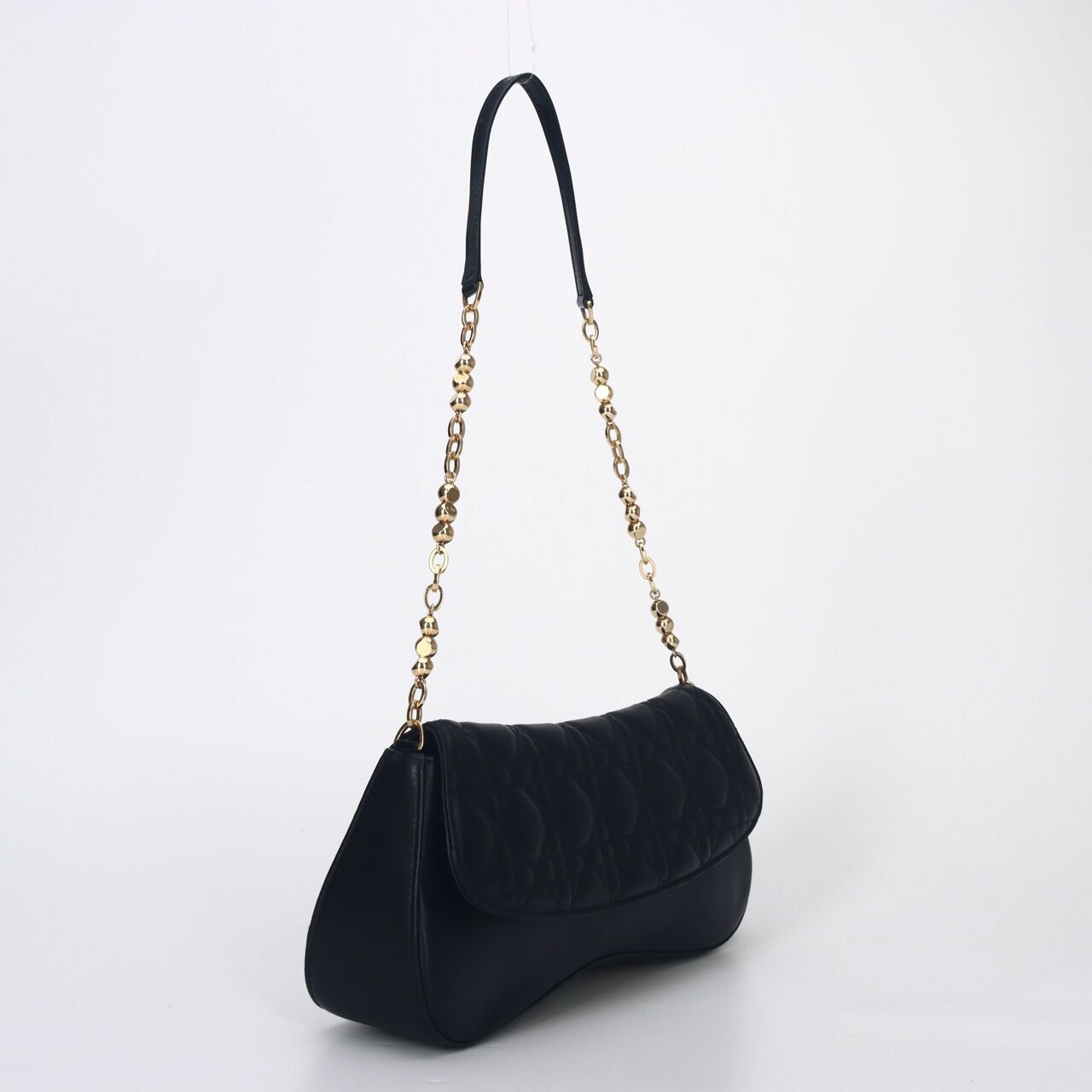 Christian Dior Black Cannage Lambskin Evening Baguette Bag