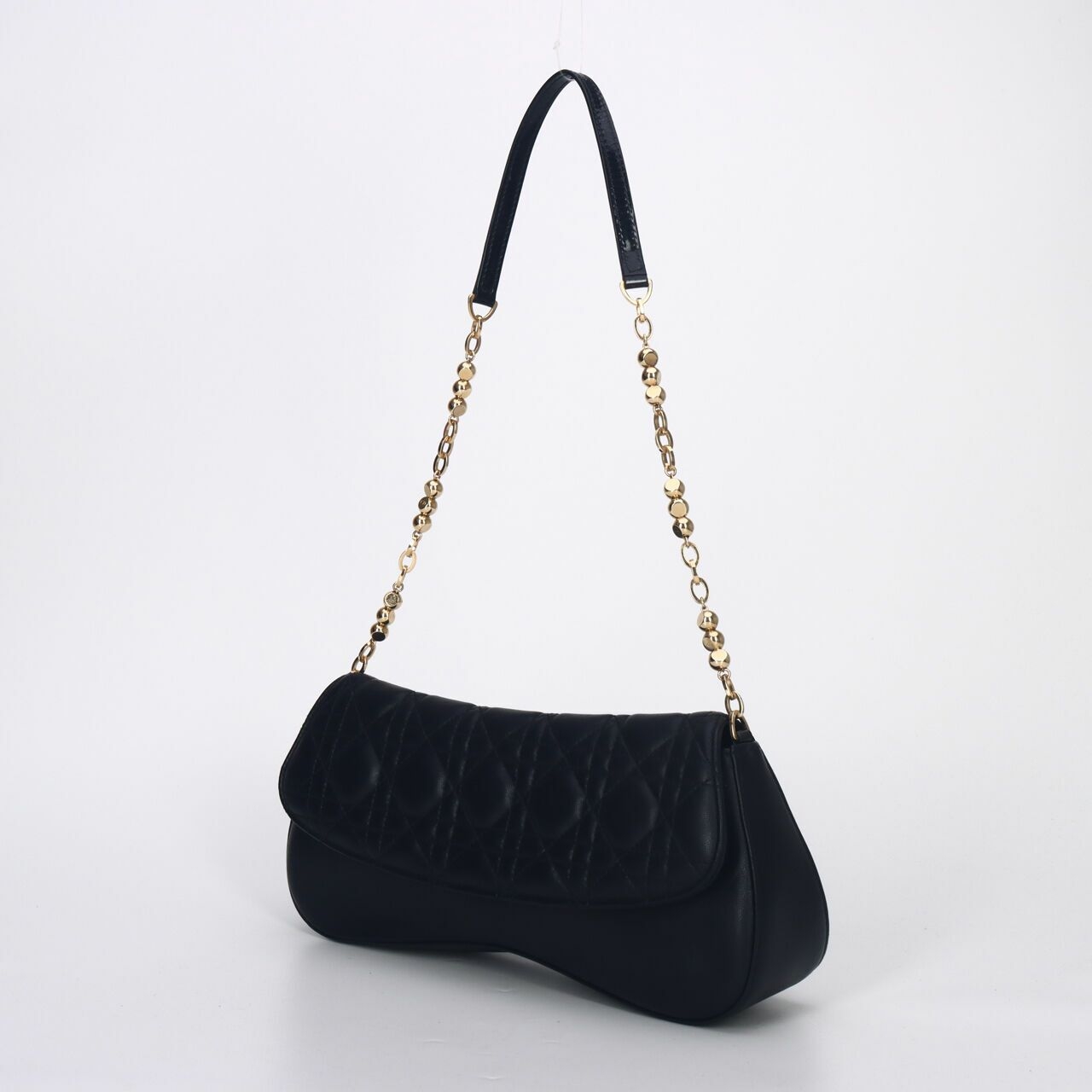 Christian Dior Black Cannage Lambskin Evening Baguette Bag