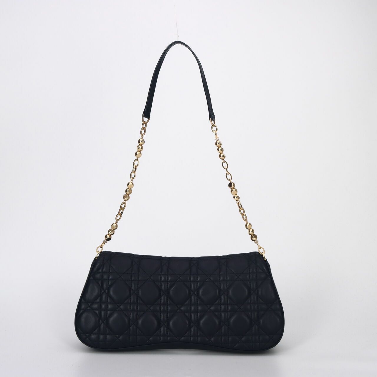 Christian Dior Black Cannage Lambskin Evening Baguette Bag