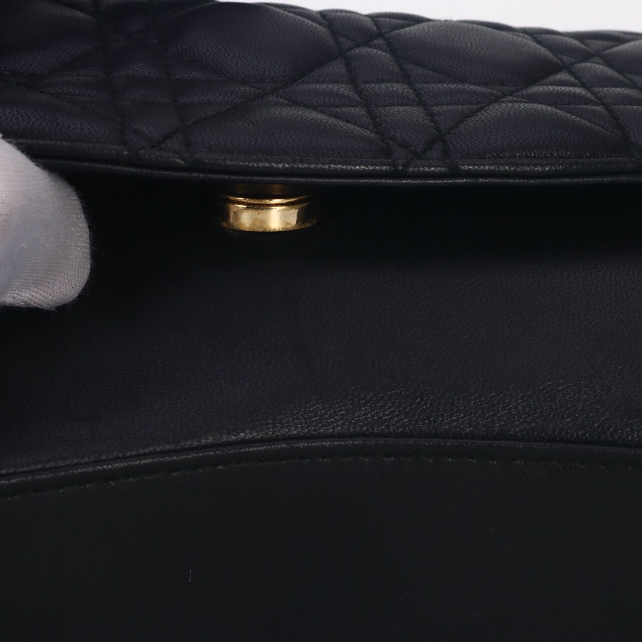 Christian Dior Black Cannage Lambskin Evening Baguette Bag