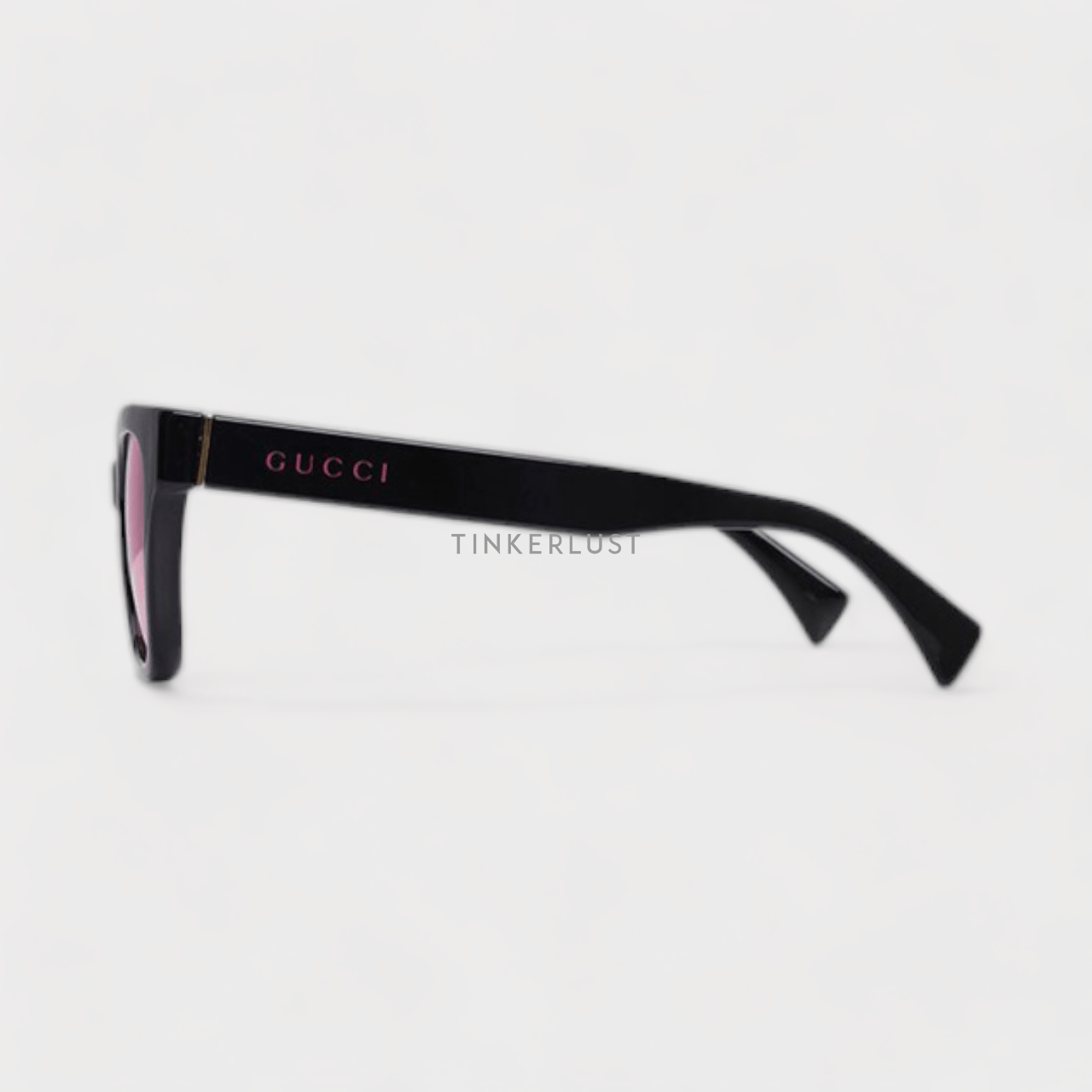 Gucci Women Logo Print Tinted Sunglasses in Black/Pink Acetate	