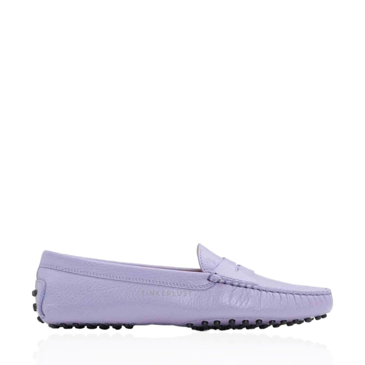 Tod's Women Gommino Grained Leather in Violet Driving Slio on Flats