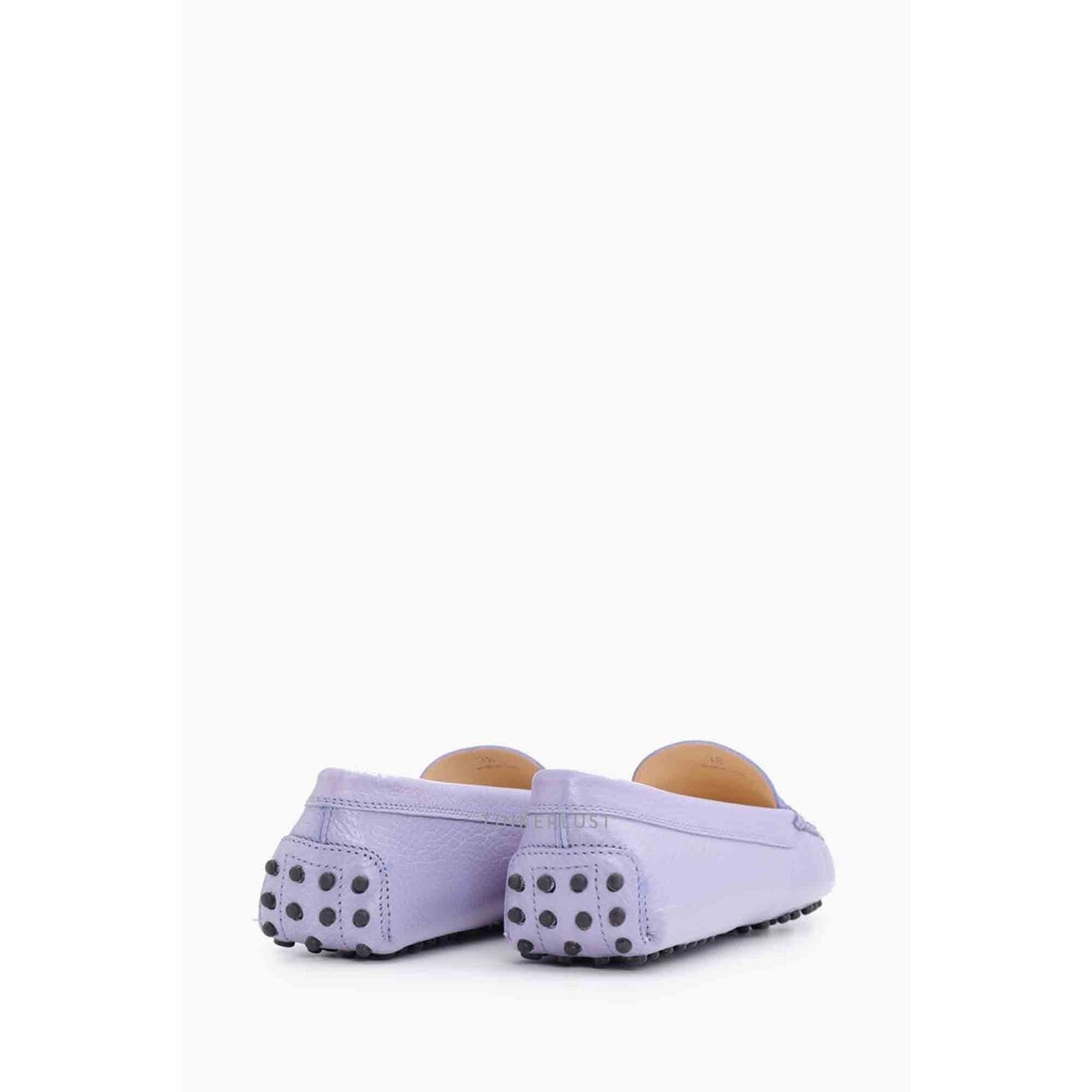 Tod's Women Gommino Grained Leather in Violet Driving Slio on Flats