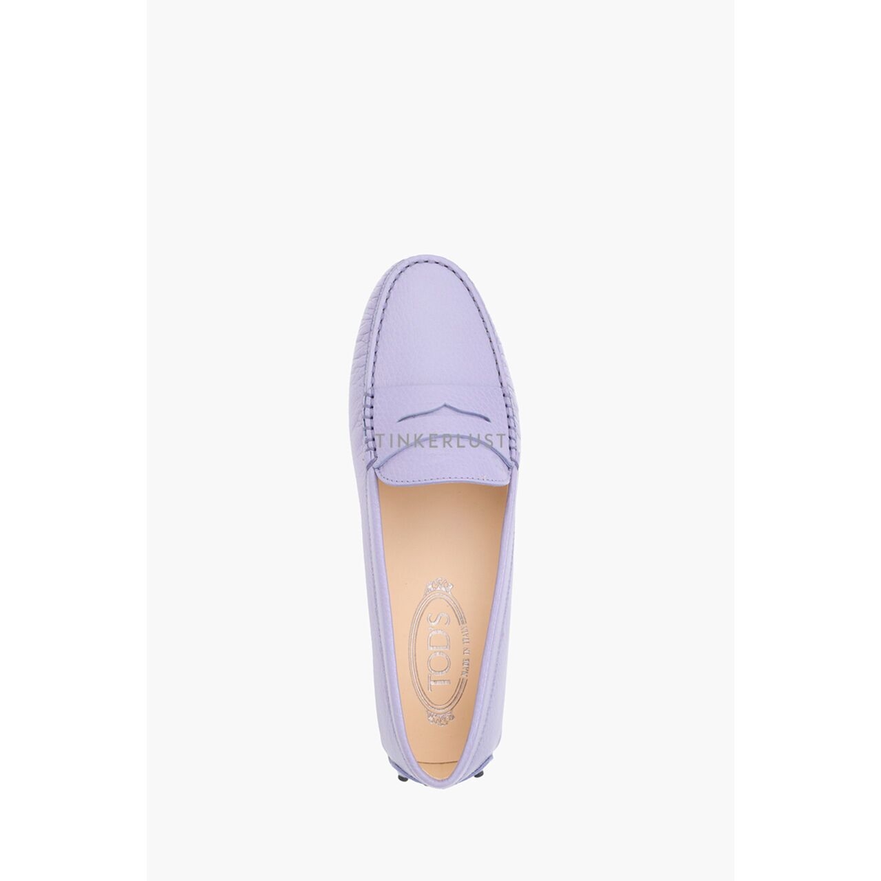 Tod's Women Gommino Grained Leather in Violet Driving Slio on Flats