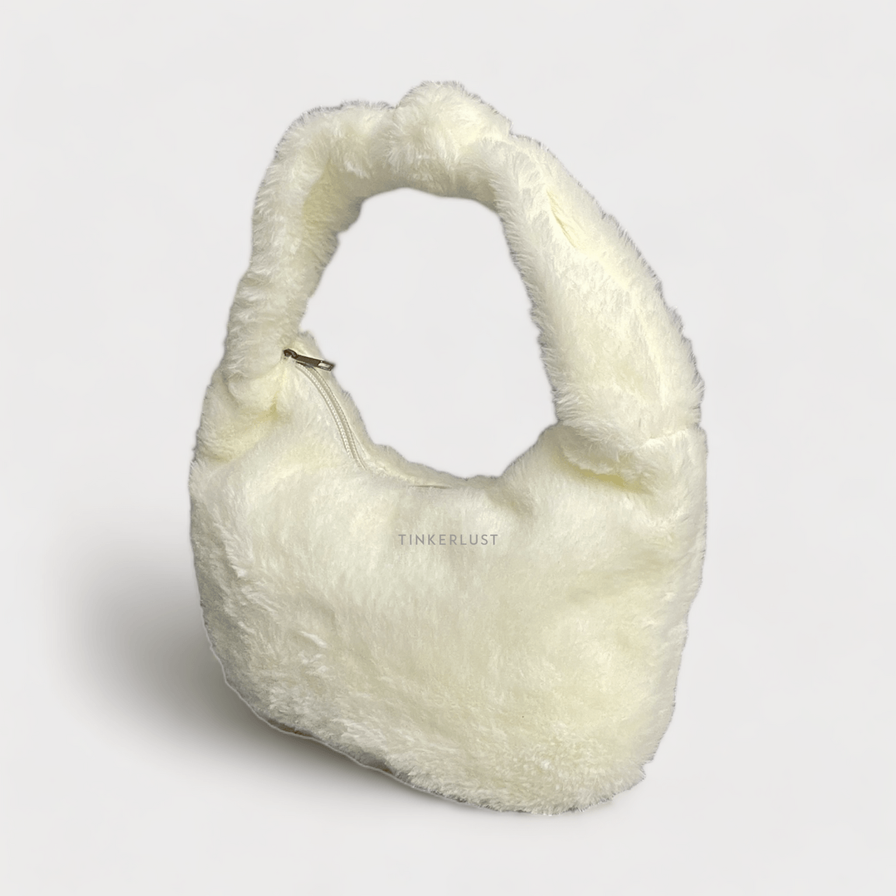 Private Collection Ivory Faux Fur Shoulder Bag