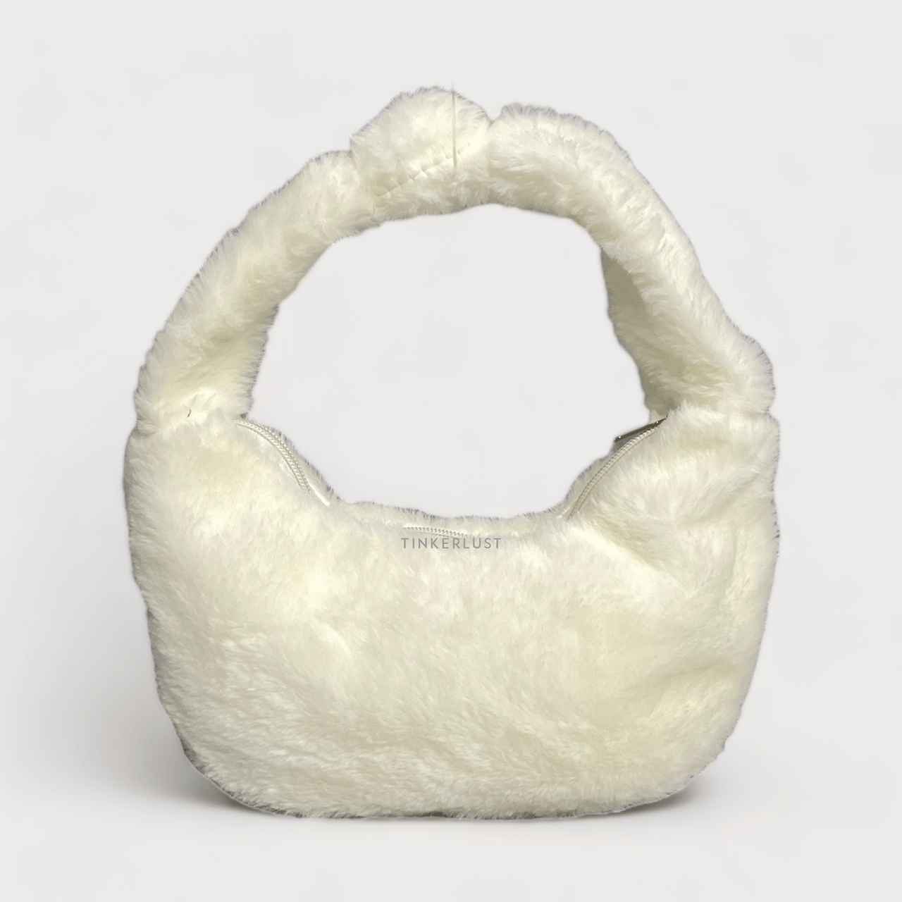 Private Collection Ivory Faux Fur Shoulder Bag