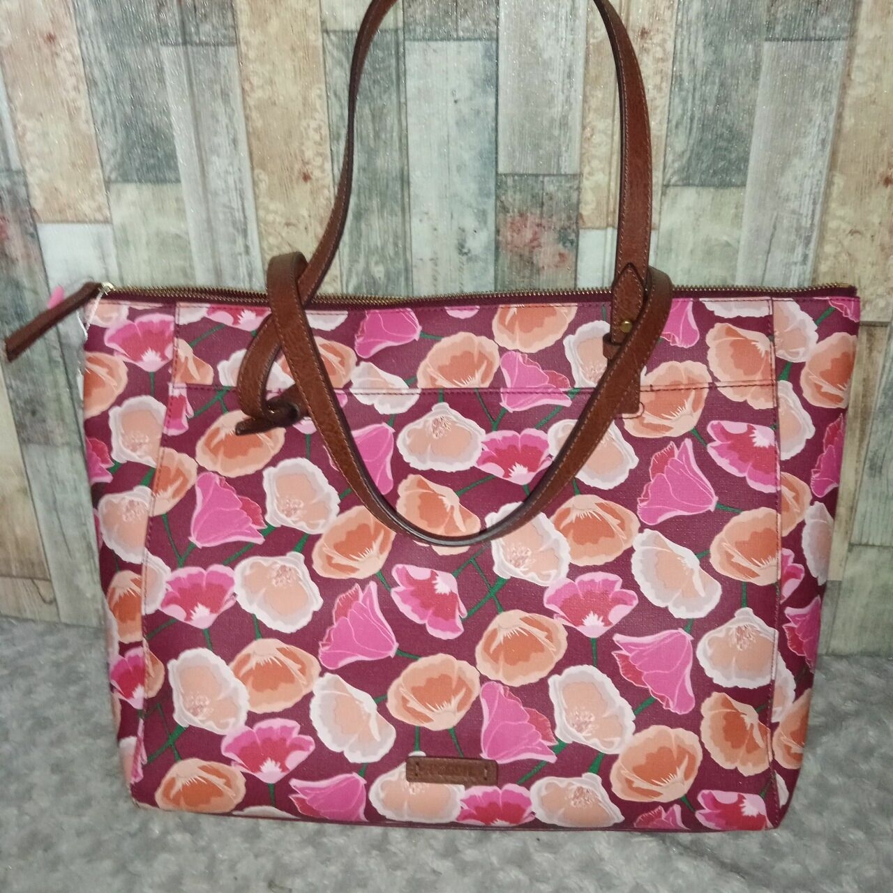 Fossil Zb7446664 Rachel Tan Tote Pink Multi