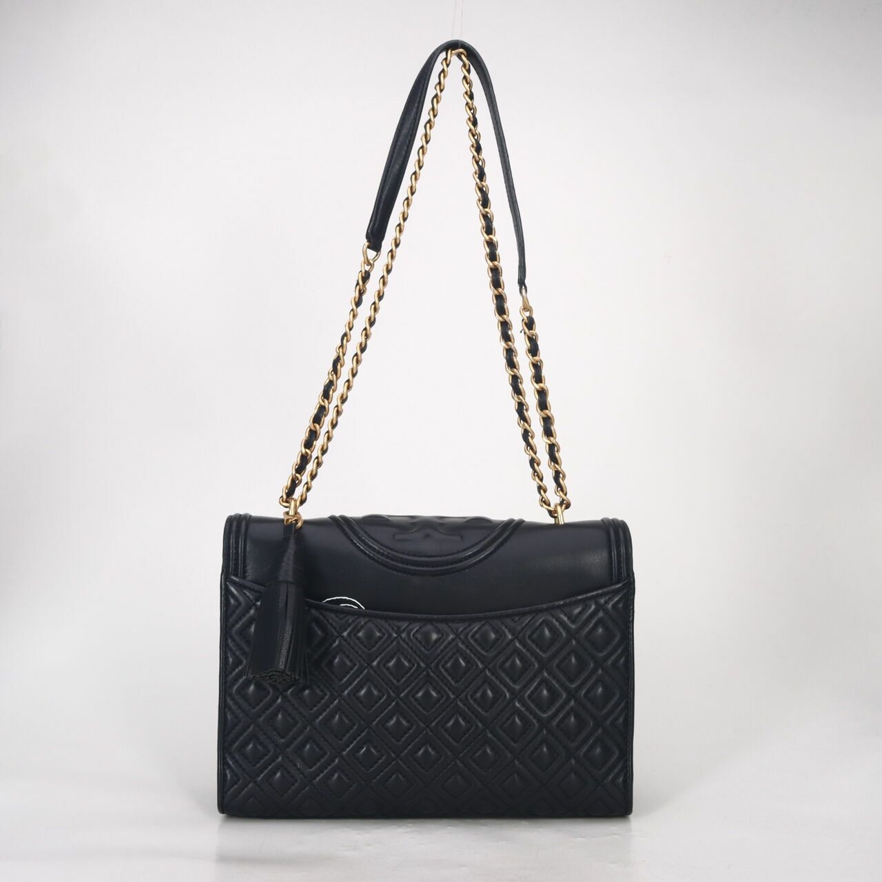 Tory Burch Fleming Medium Shoulder Bag in Black GHW