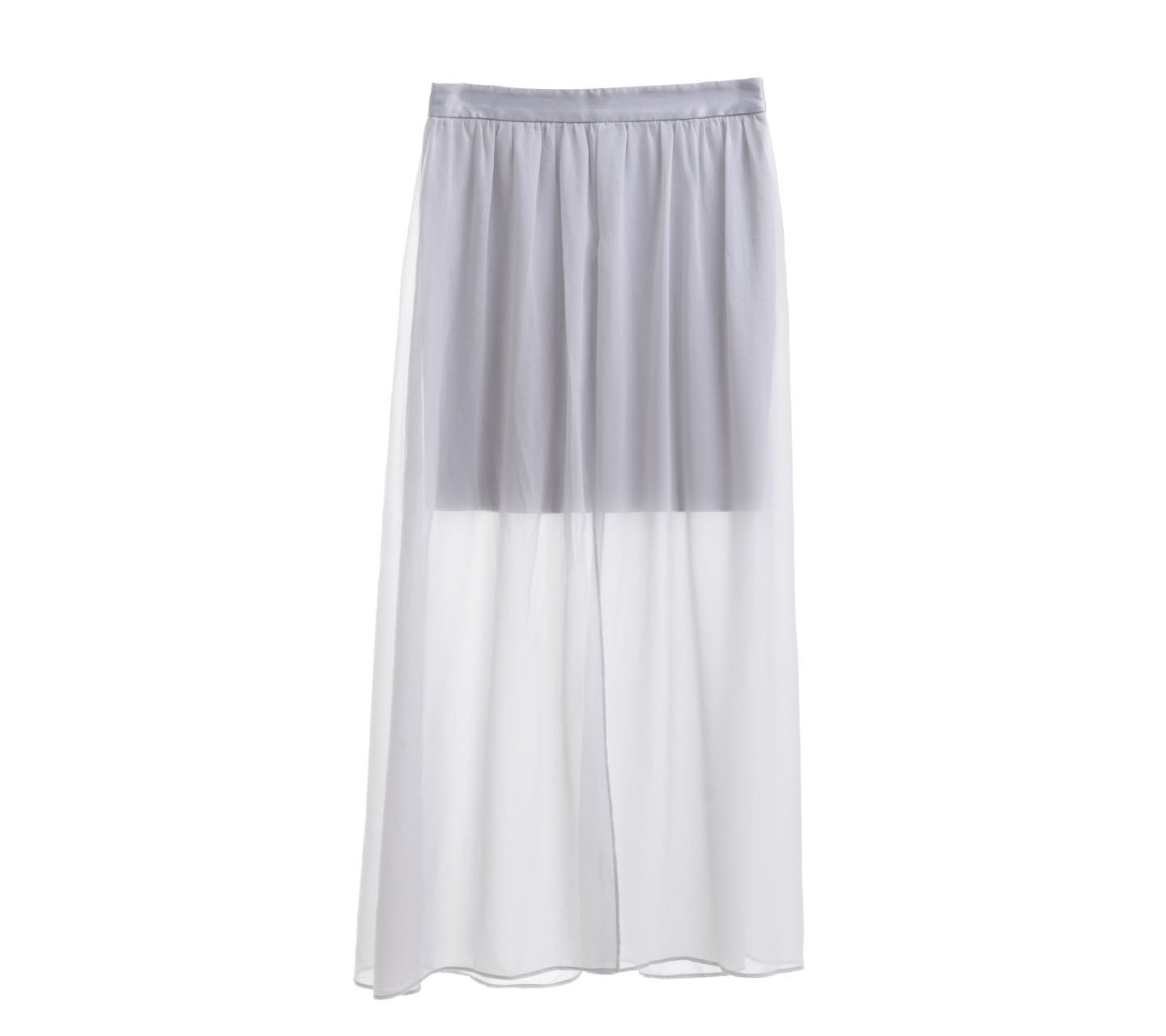 Suite Blanco Light Grey Slit Maxi Skirt