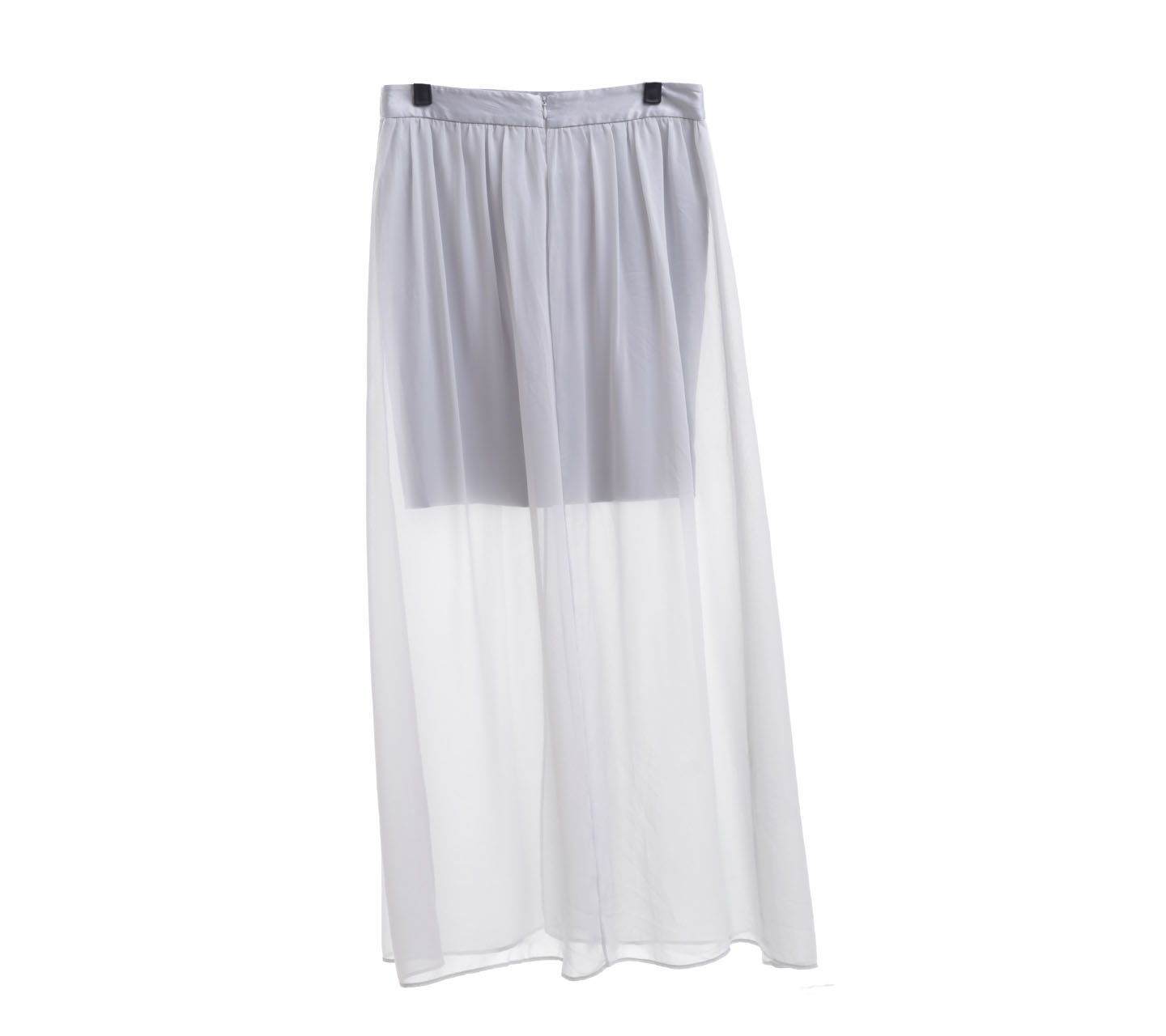 Suite Blanco Light Grey Slit Maxi Skirt