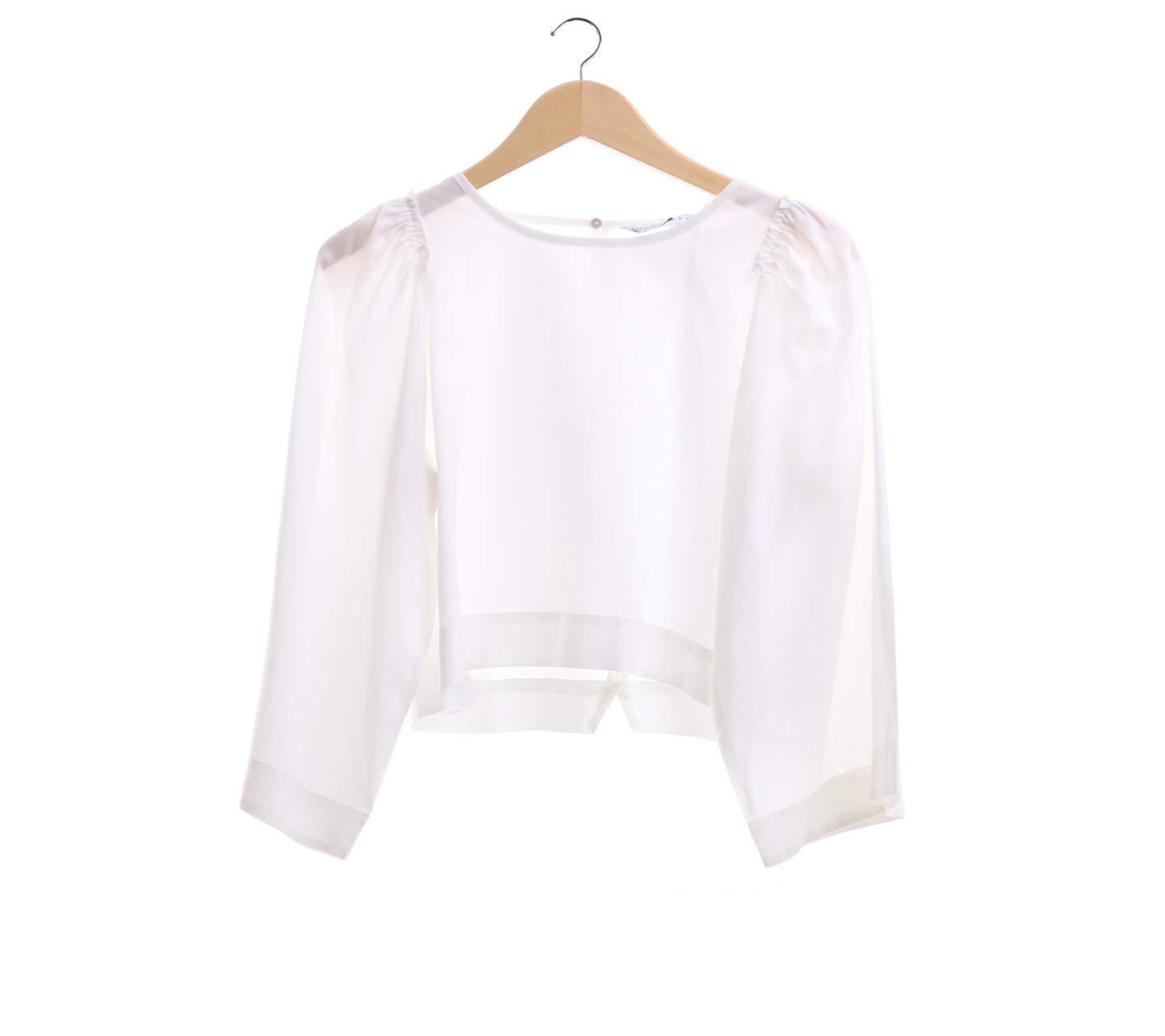 Zara White Crop Blouse