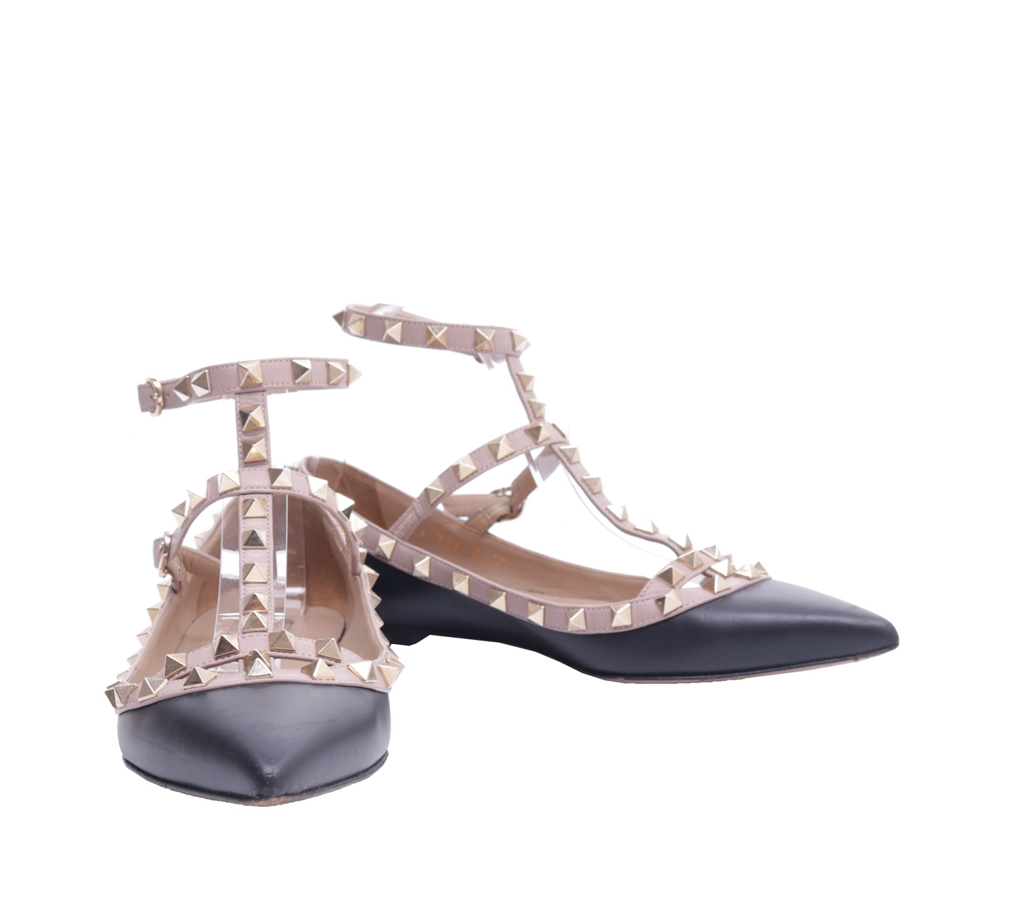 Valentino Garavani Black & Nude Ballerina Flats