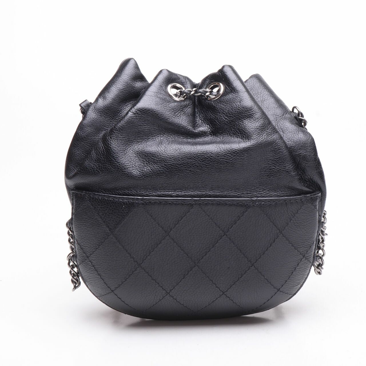 Chanel Calfskin Gabrielle Bucket Bag Black #25 Sling Bag