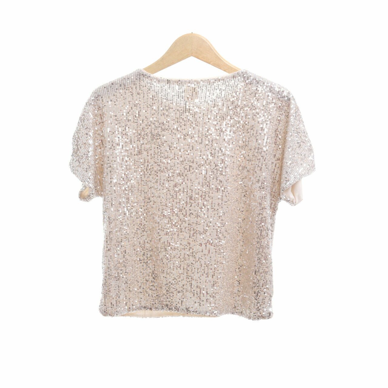 H&M Beige Sequins Blouse