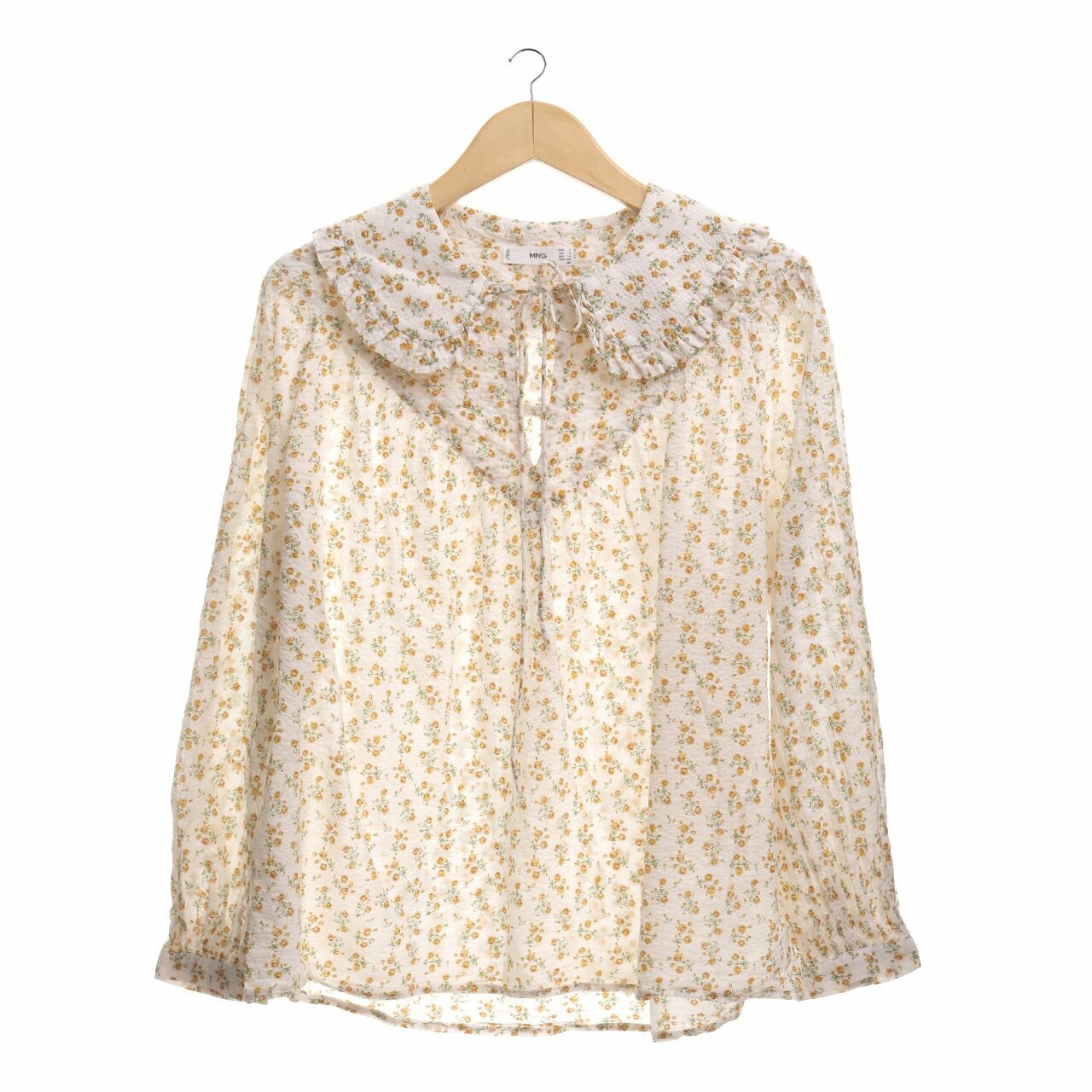 Mango Broken White Floral Blouse