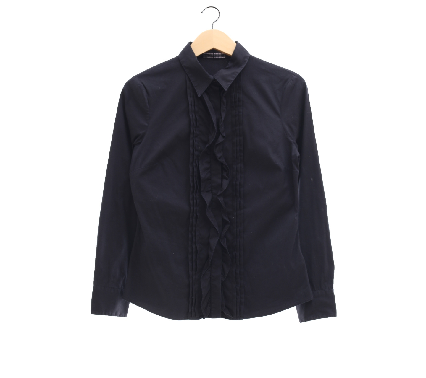 Zara Black Ruffle Shirt