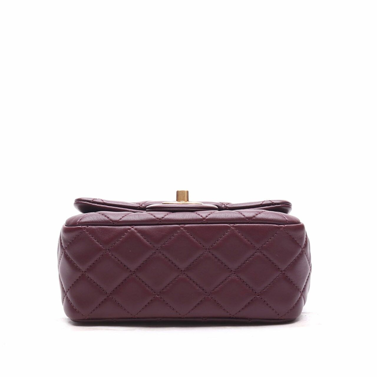 Chanel Quilted Small Square Pearl Crush Burgundy Sling Bag