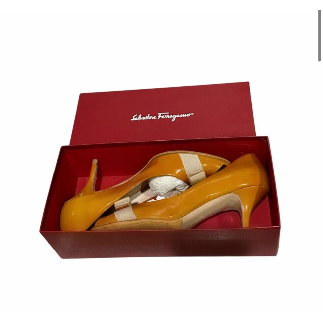 Salvatore Ferragamo Orange Heels