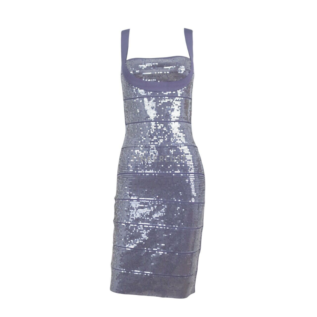 Herve Leger Blue Grey Sequin Mini Dress