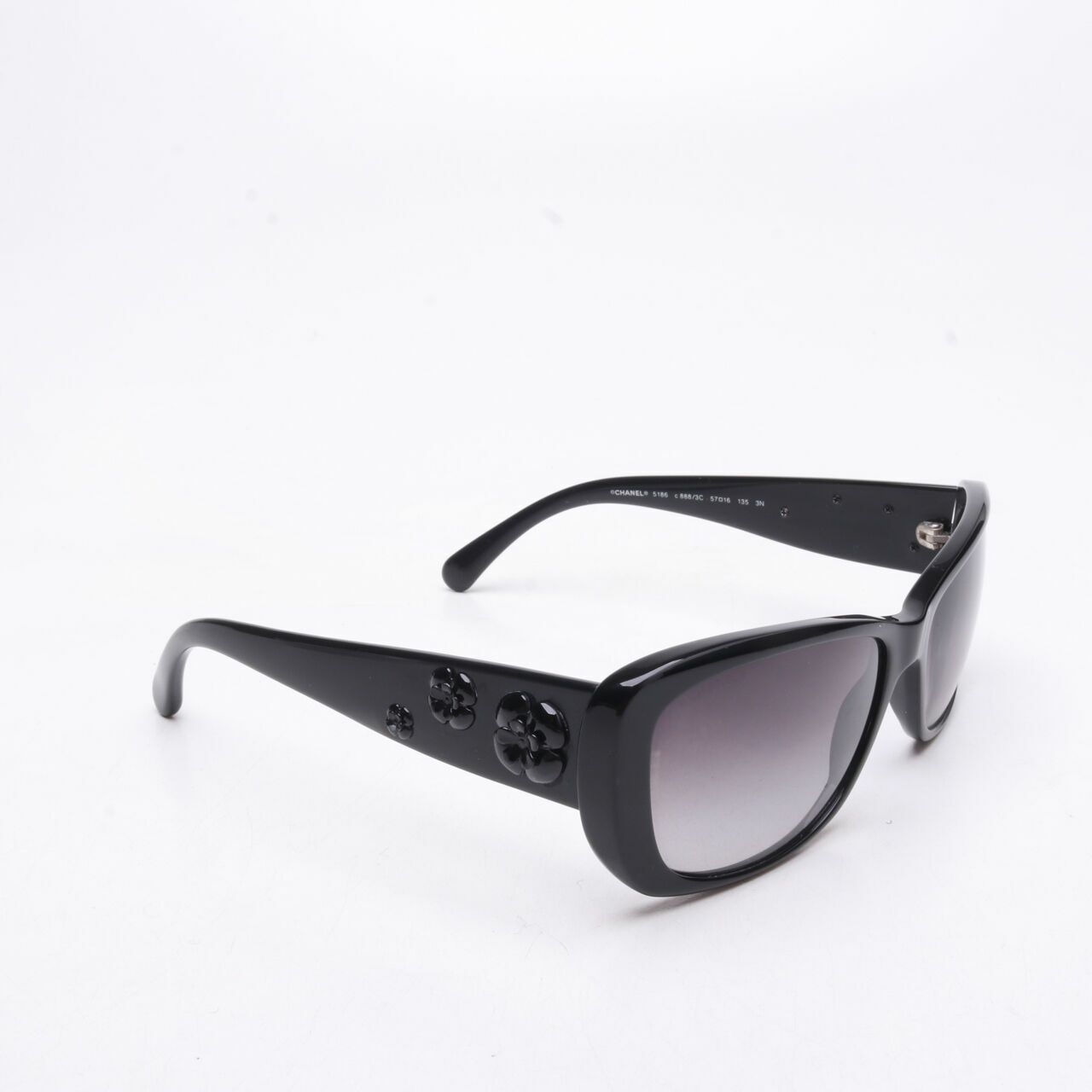 Chanel Camellia Sunglasses Black Frame