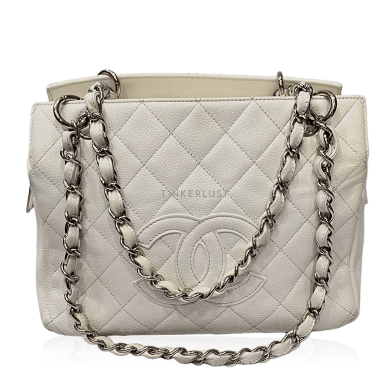 Chanel PTT Petite Timeless Tote White Caviar #12 SHW Shoulder Bag