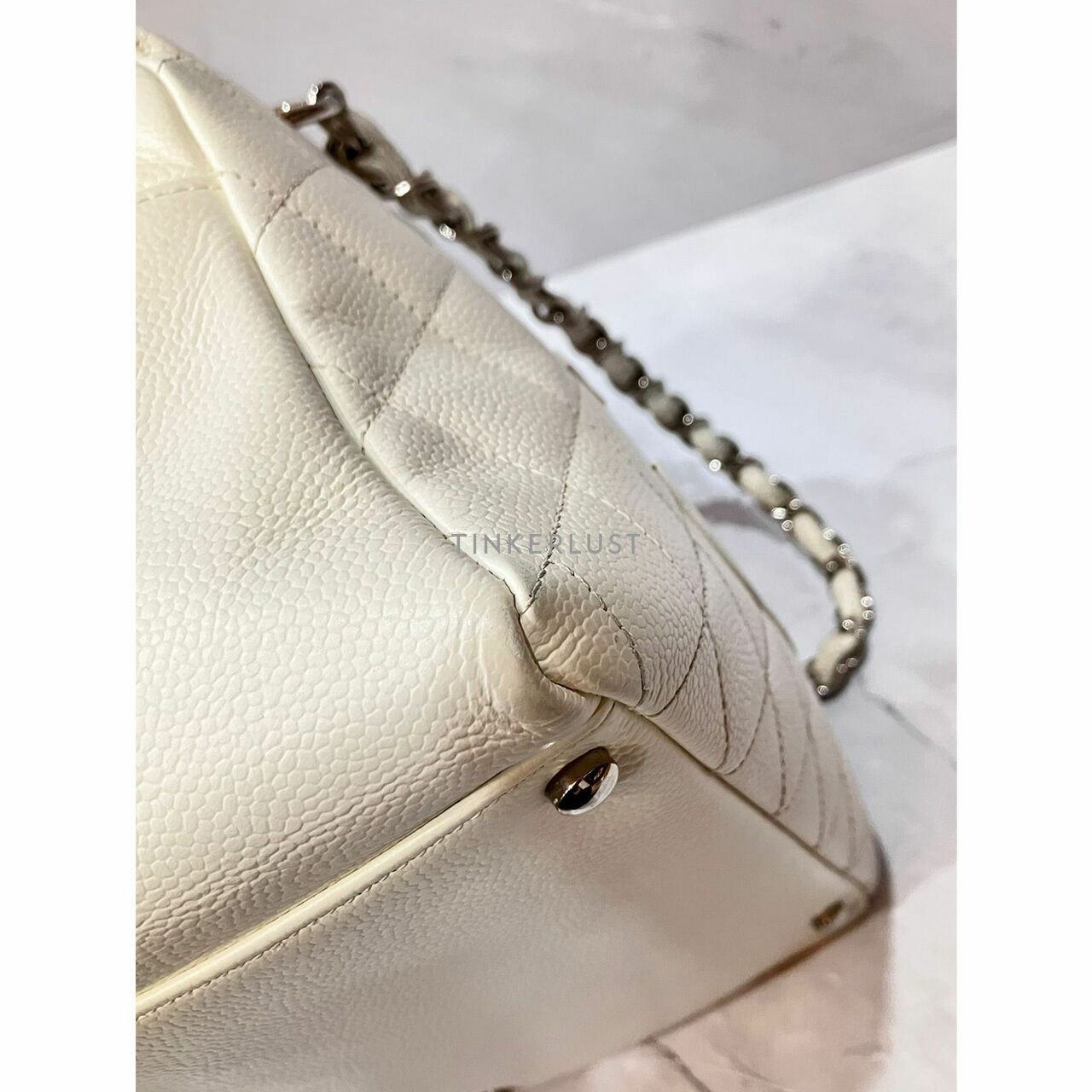 Chanel PTT Petite Timeless Tote White Caviar #12 SHW Shoulder Bag