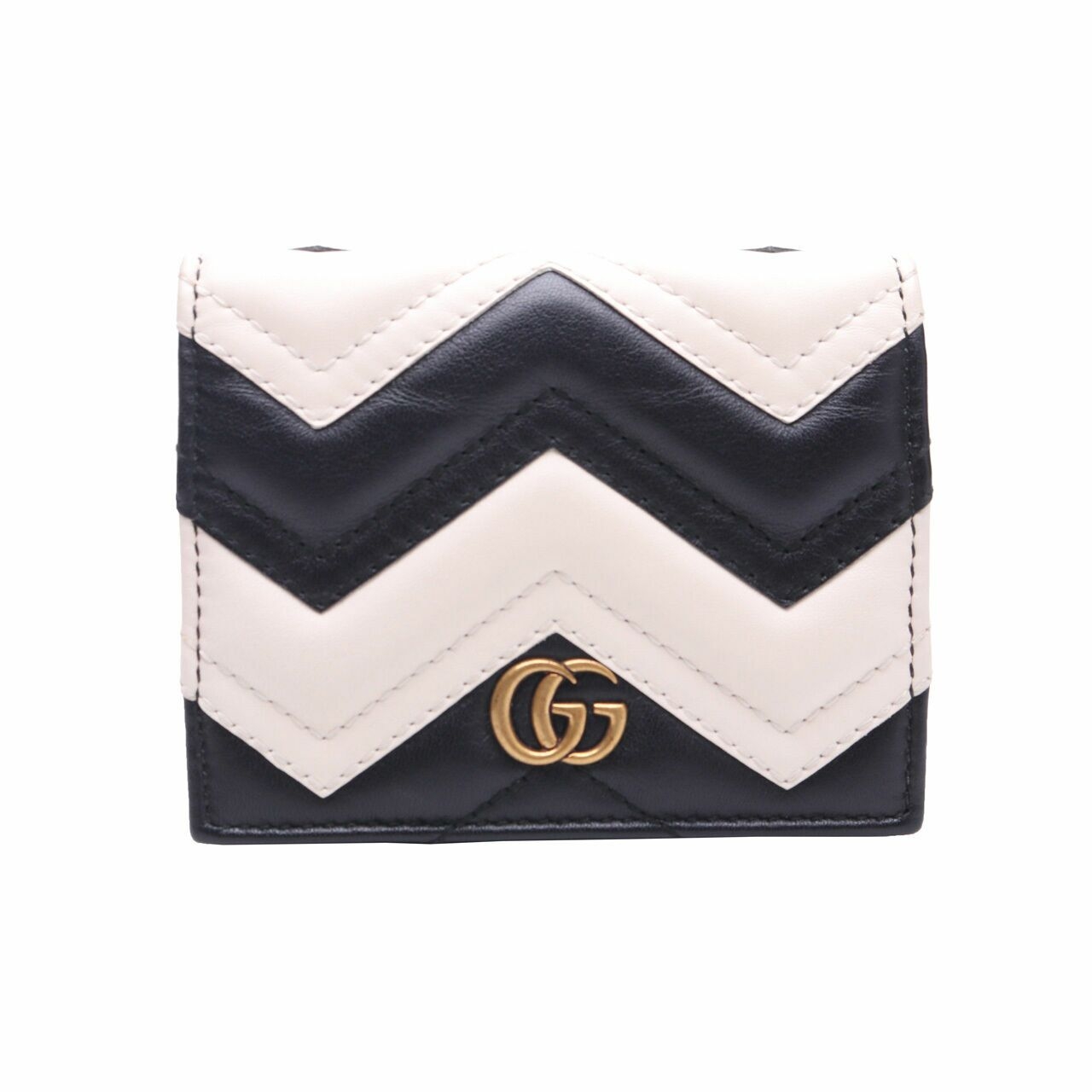 Gucci Black and White GG Mini Wallet