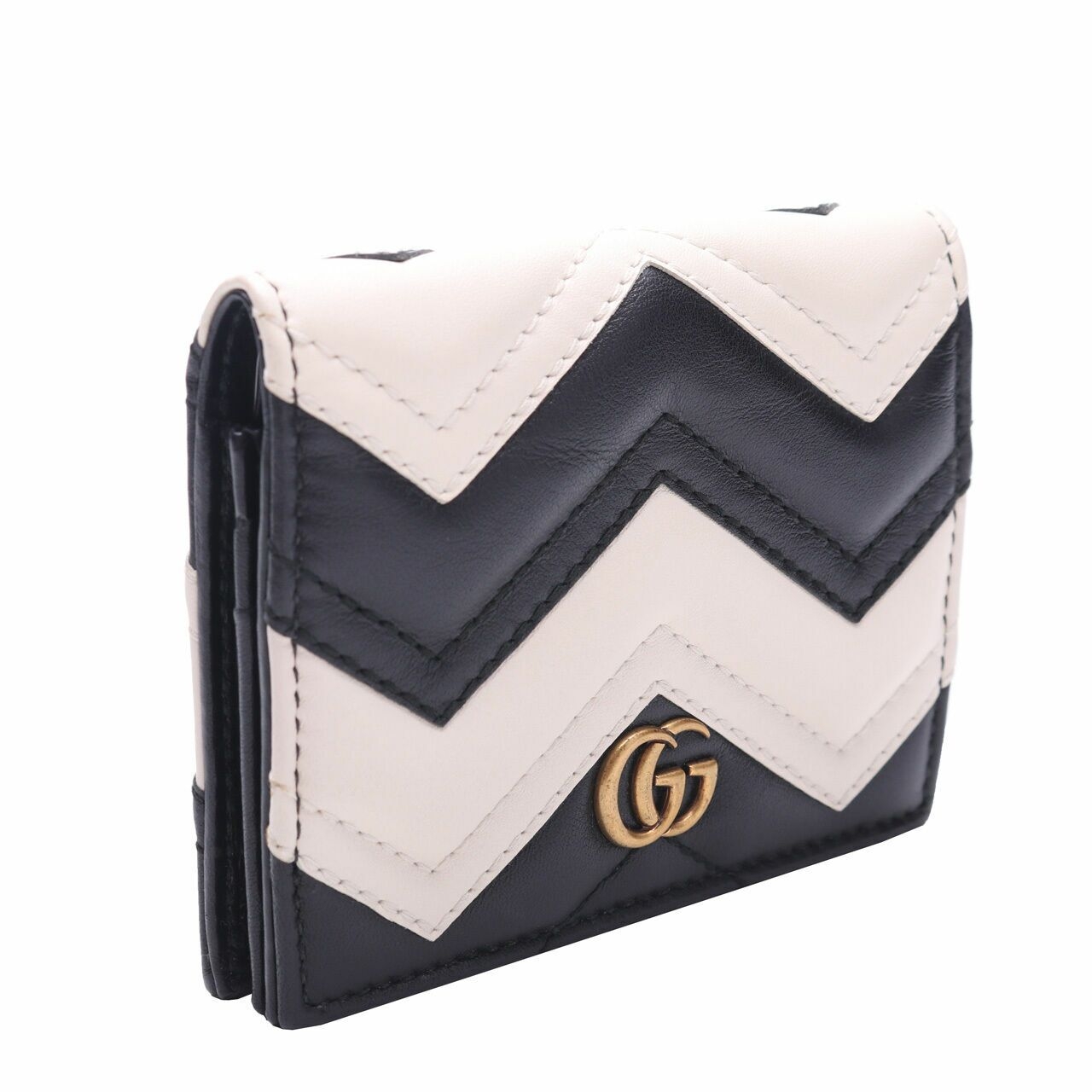 Gucci Black and White GG Mini Wallet