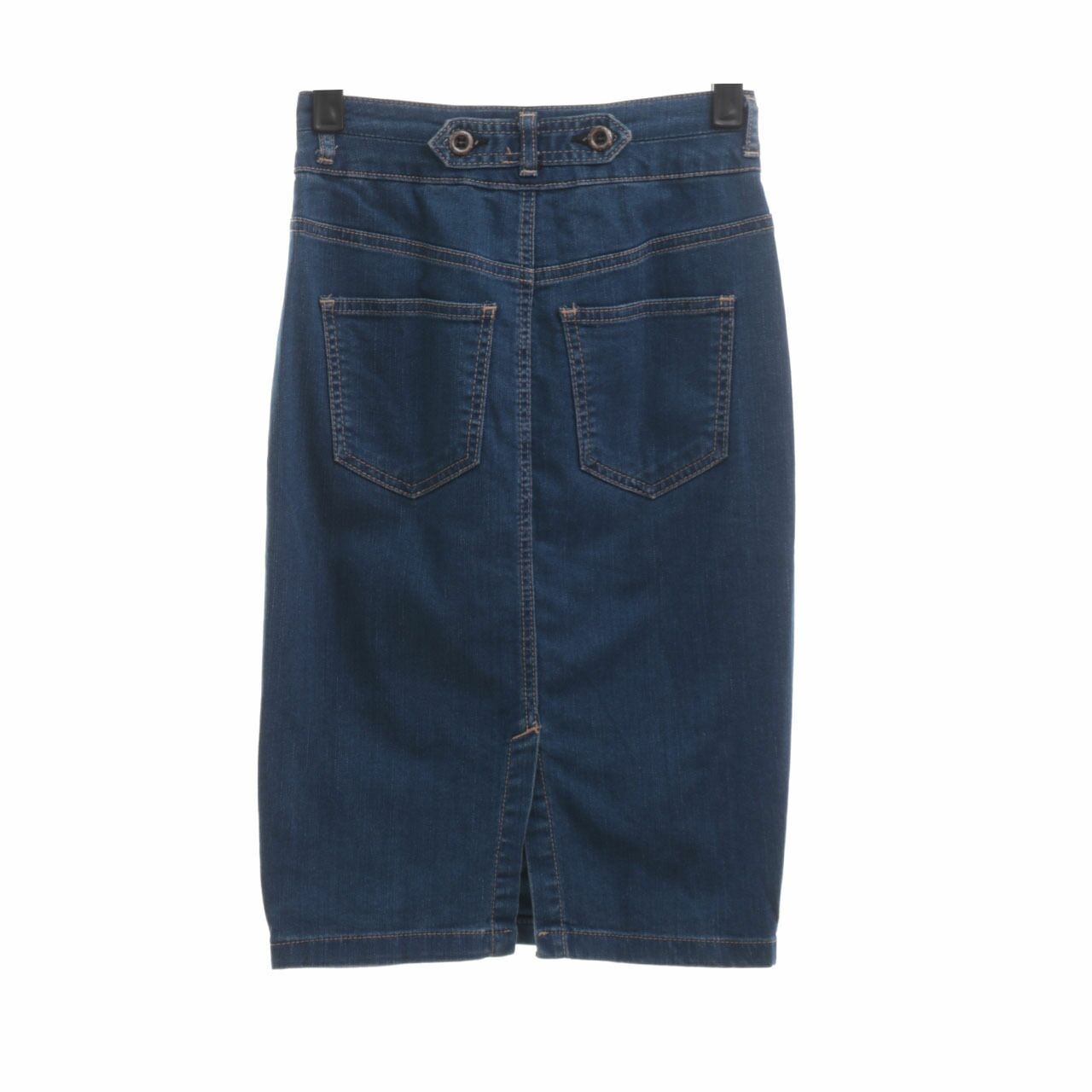 Topshop Dark Blue Midi Skirt