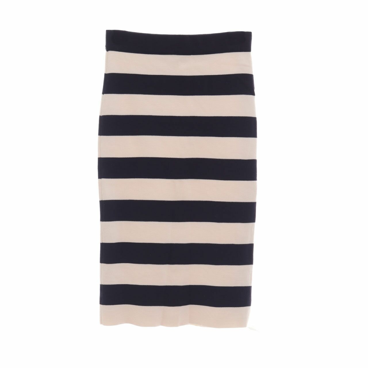 Ann Taylor Black & White Stripes Rok Midi