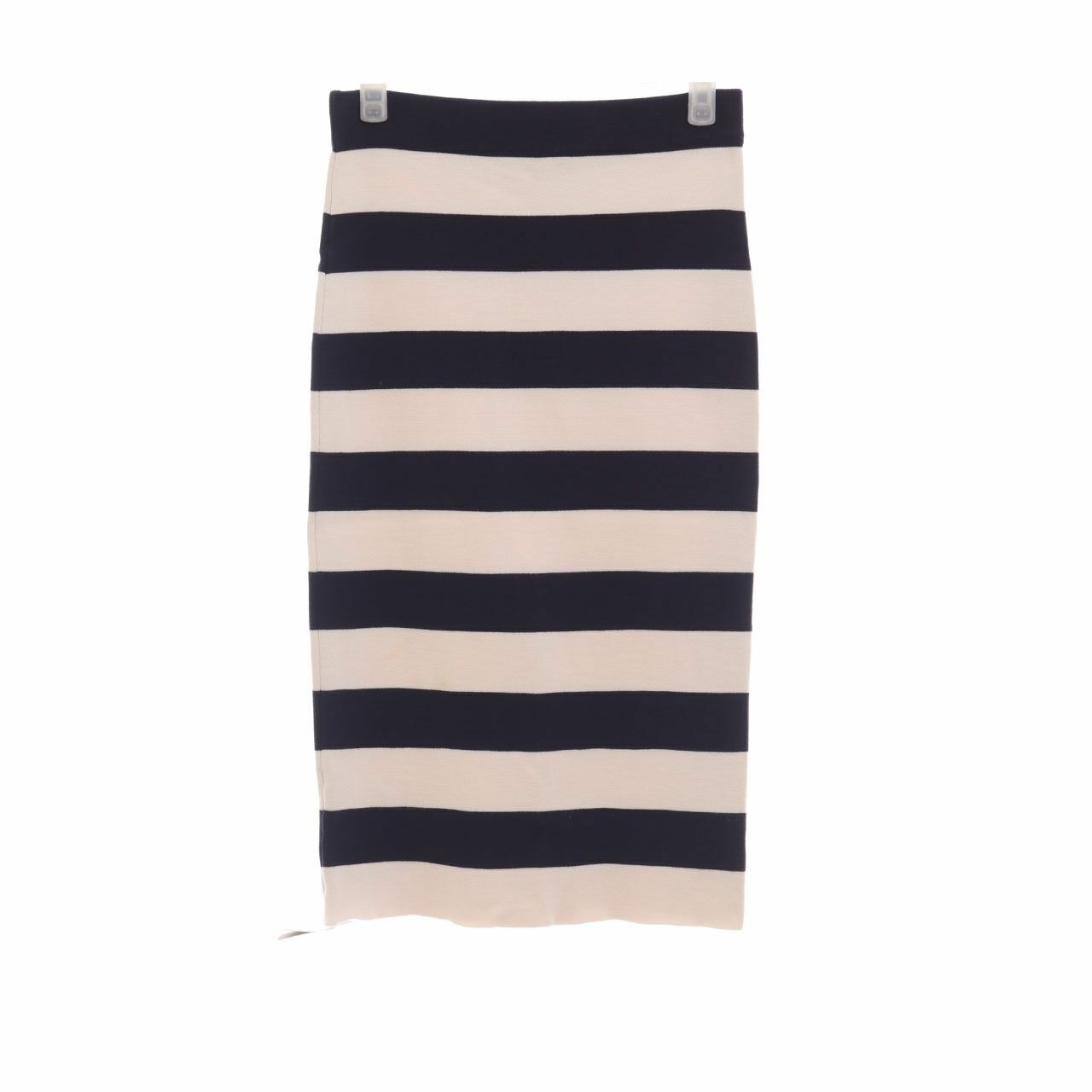 Ann Taylor Black & White Stripes Rok Midi