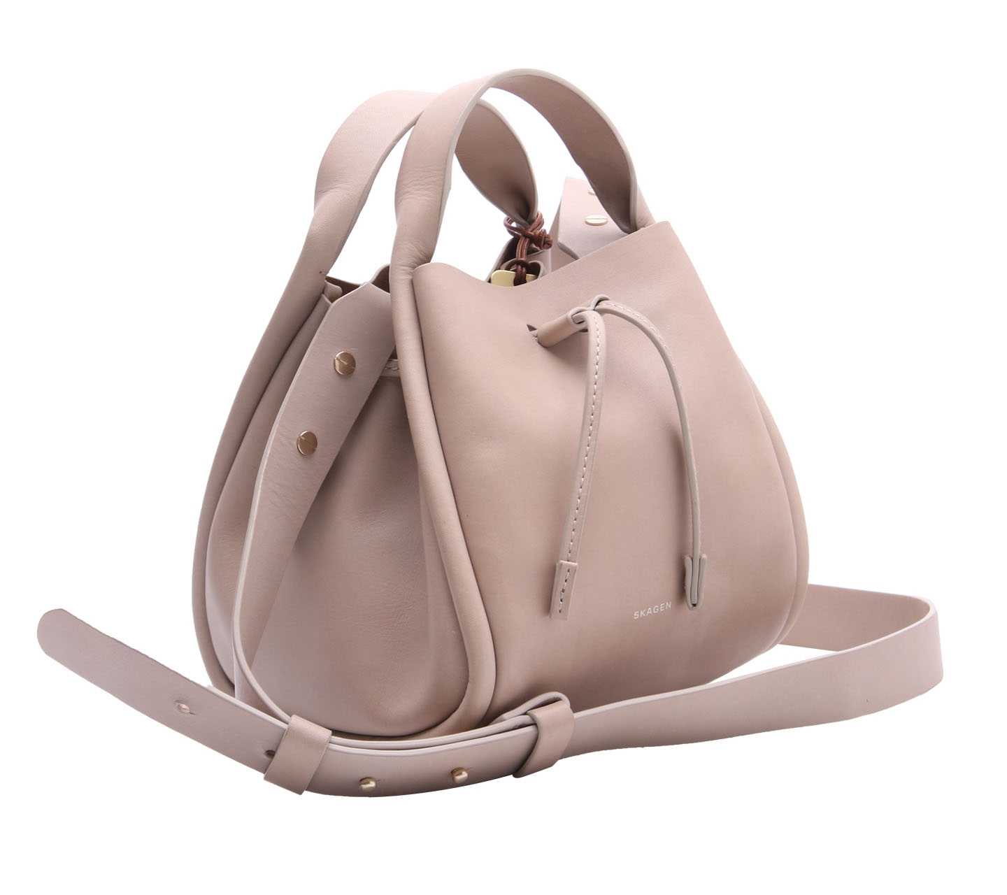 Skagen Medium Kolding Bucket Beige Satchel Bag