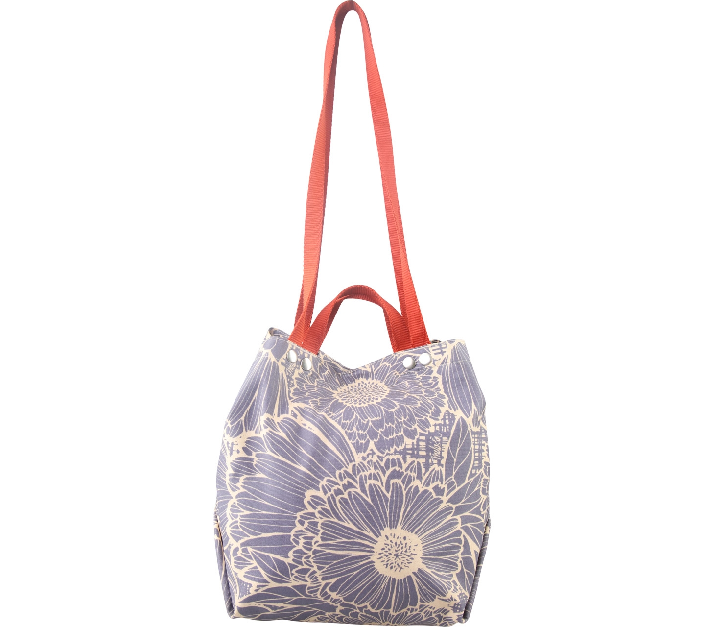 Tulisan Purple And Cream Floral Tote Bag