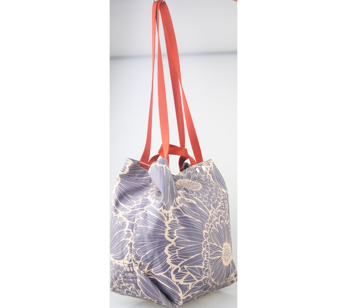 Tulisan Purple And Cream Floral Tote Bag