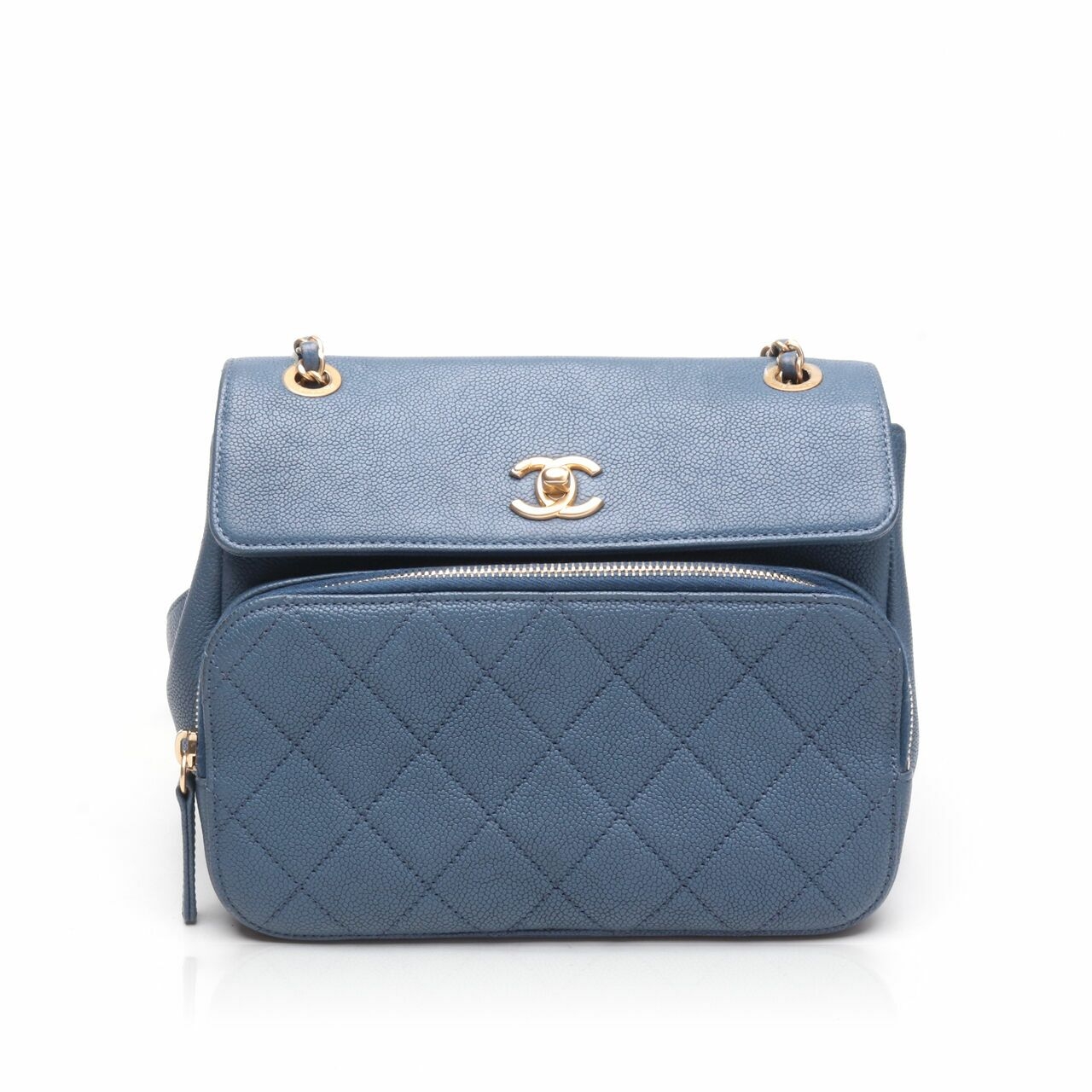 Chanel Caviar Affinity Shoulder Bag Blue