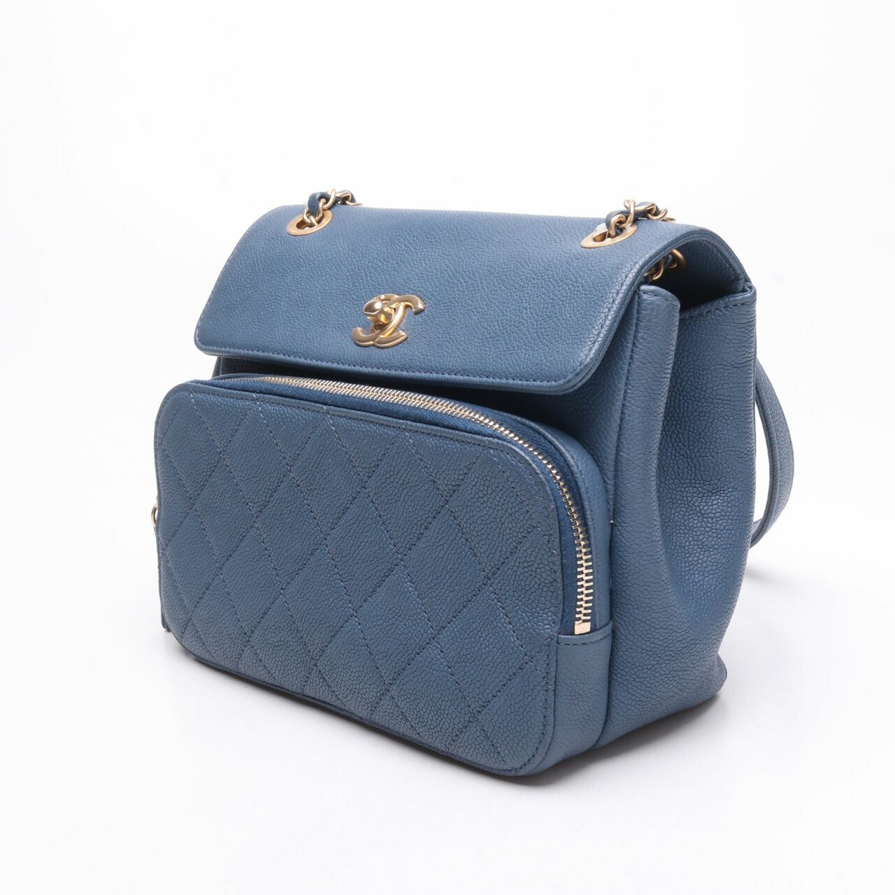 Chanel Caviar Affinity Shoulder Bag Blue