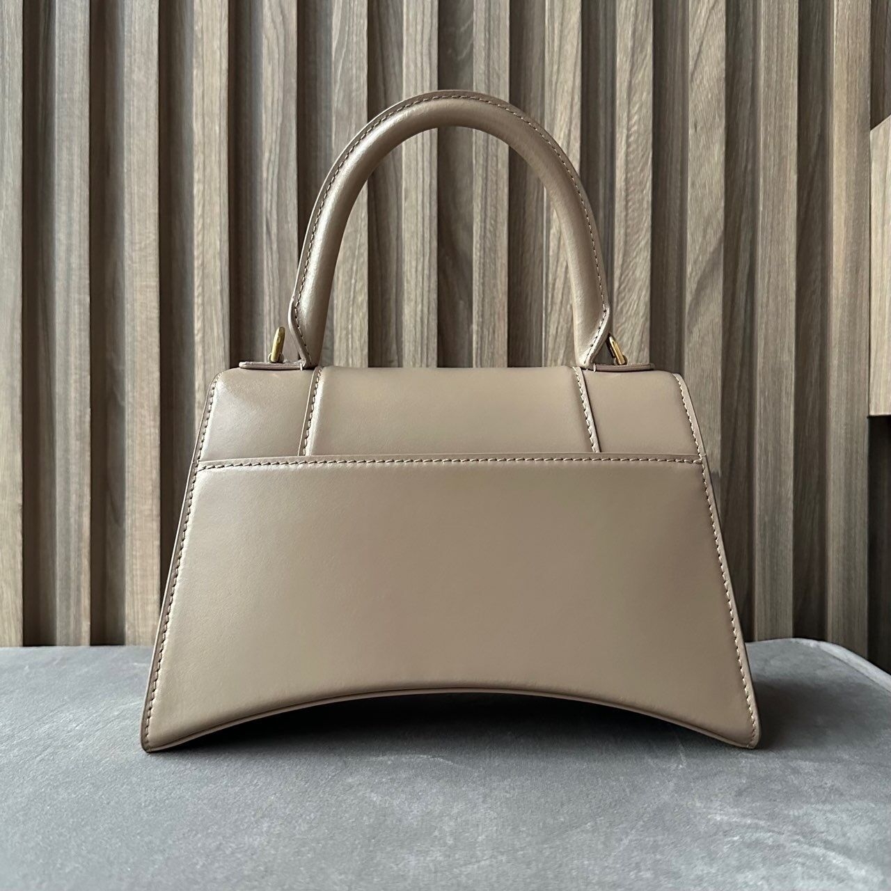 Balenciaga Hourglass Beige & Nude Leather Handbag