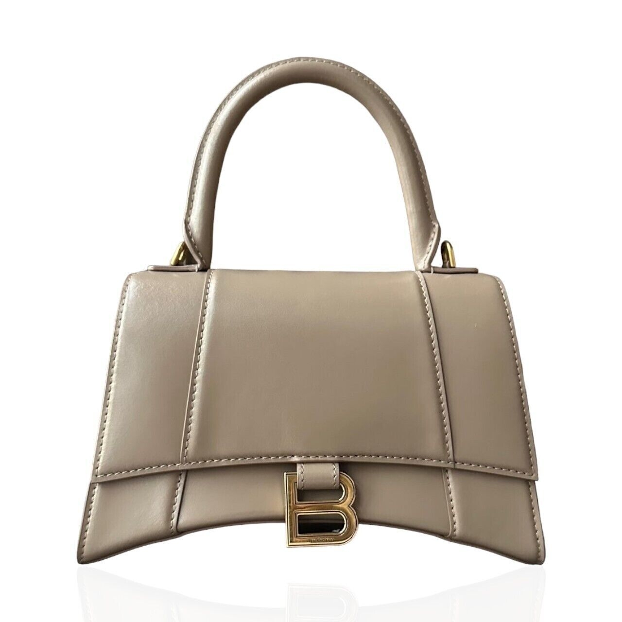 Balenciaga Hourglass Beige & Nude Leather Handbag