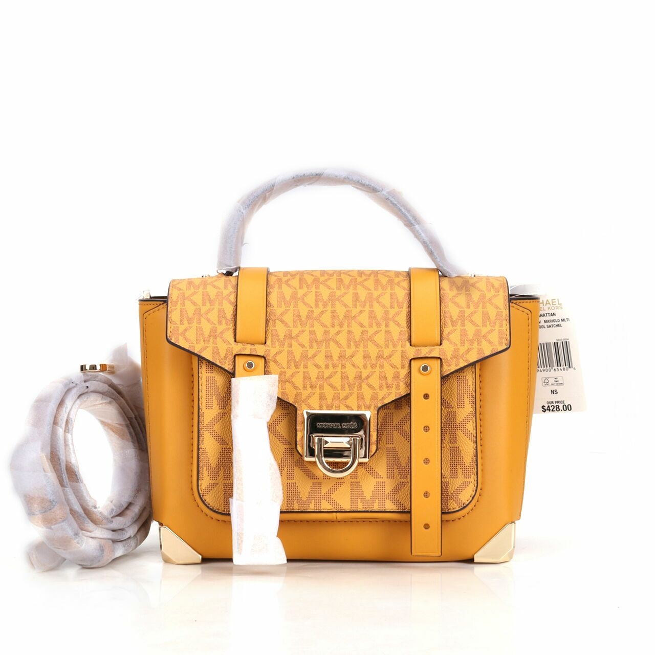 Michael Kors 35F1GNCS6V Manhattan Medium Marigold Multi Satchel