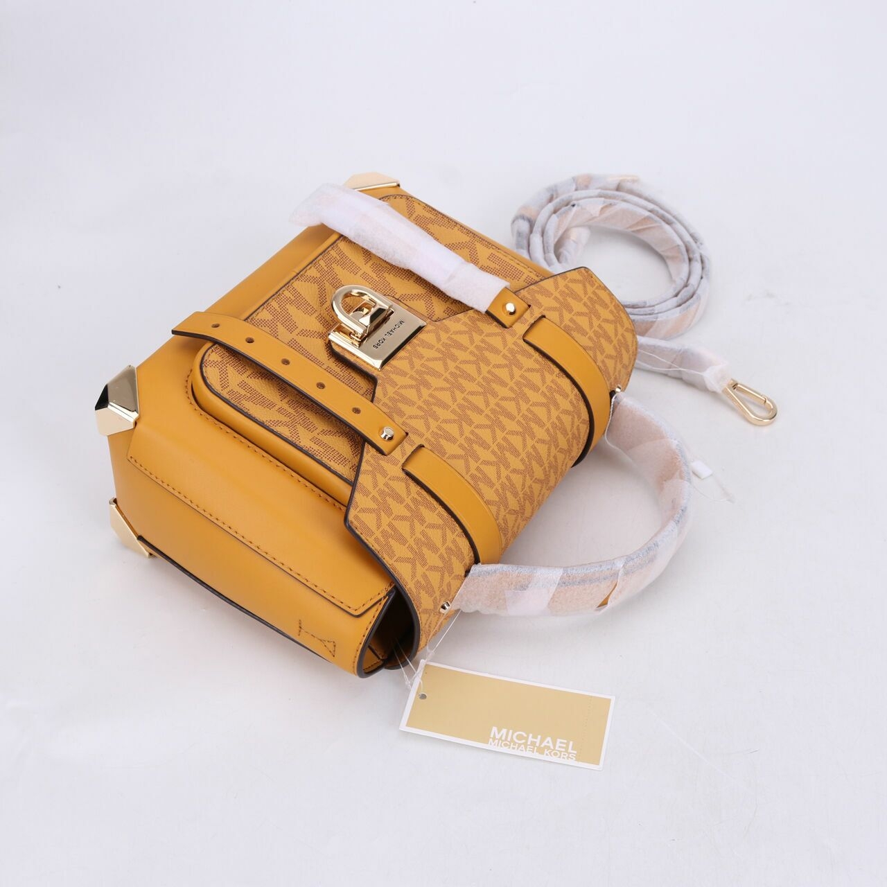 Michael Kors 35F1GNCS6V Manhattan Medium Marigold Multi Satchel