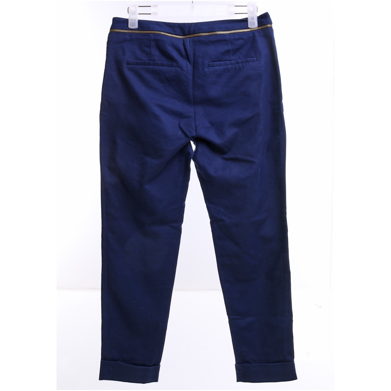 Zara Navy Waist Zipper Long Pants